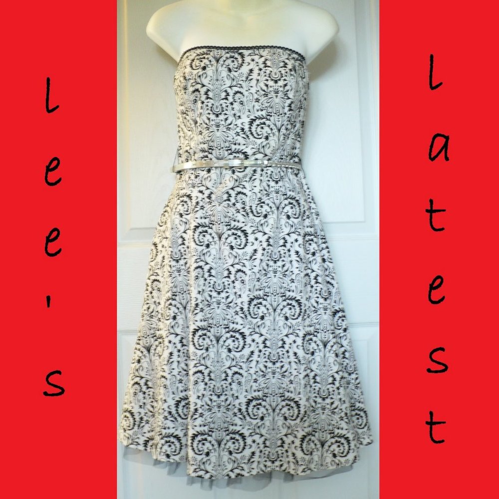 Ruby Rox Black & White Strapless Retro Dress Sz 5